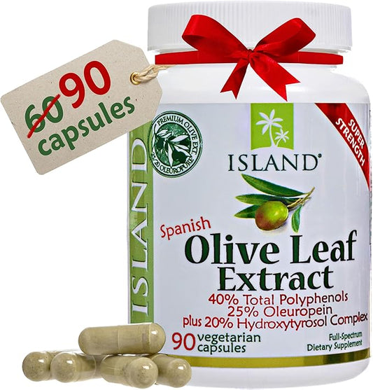Olive Leaf Extract Capsules – 25% Oleuropein (40% Total Polyphenols), Plus 20% Hydroxytyrosol Complex – 100% Grown & Extracted in Spain (90 Capsules)