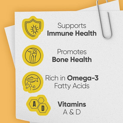 Cod Liver Oil Liquid Supplement with Vitamins A, D, E & B1 | Natural Fish Oil for Kids & Women | Mandarin-Vanilla Flavor | Omega 3 Dietary Support | 6.5 oz 1-Pack