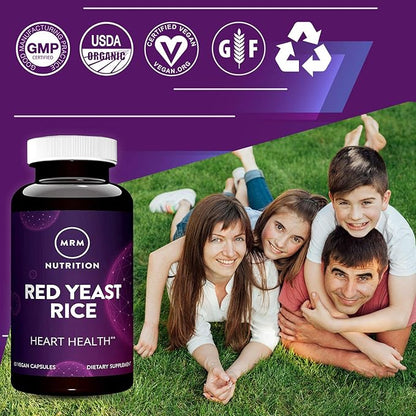 MRM Nutrition Red Yeast Rice | Monocolin K + Citrinin Free | Gluten Free + Vegan | 30 Servings