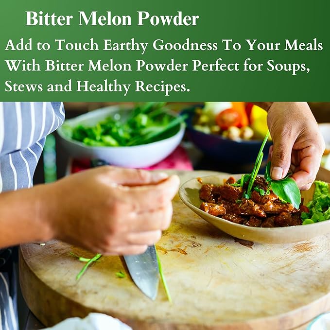 Bitter Melon Powder (Karela, Momordica Charantia), 100% Natural, Non-GMO, Gluten-Free, Supports Healthy Lifestyle & Wellness, 5.3 oz / 150 gm