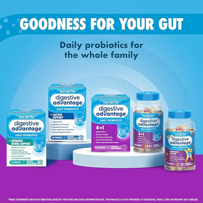 Digestive Advantage Probiotics for Digestive Health, Daily Probiotics for Women & Men, Supports Gut Health, Occasional Bloating & Diarrhea, Minor Abdominal Discomfort, & Immune Support, 80ct Capsules