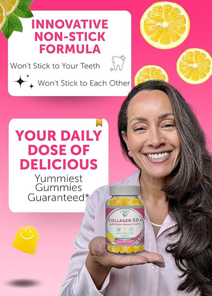 Lunakai USA Made Collagen Gummies for Women & Men Over 50, Biotin & Vitamin C, Supports Skin Elasticity, Hair & Nail Strength, Joint Support, 60ct