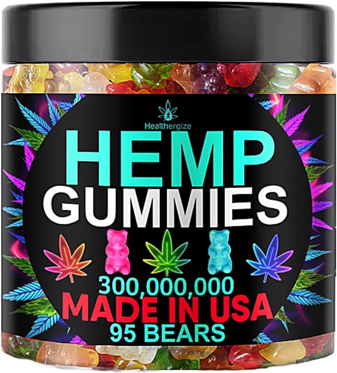 Hemp Gummies Sleep Relaxation Edibles-Natural Fruity Flavors Gummy Bears for Bedtime-Advanced Hemp Oil Infused-Made in USA