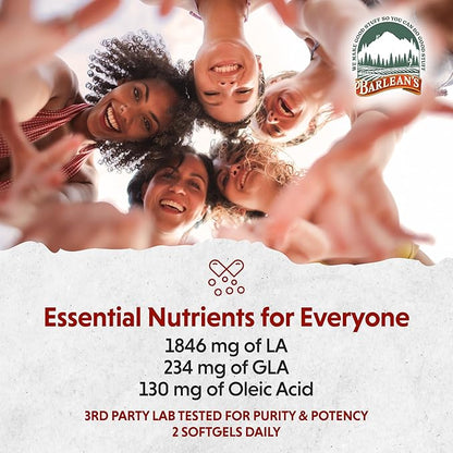 Barlean's Evening Primrose Oil Softgels with Gamma-Linolenic Acid (GLA) - Non-GMO, Gluten-Free - 60-Softgels