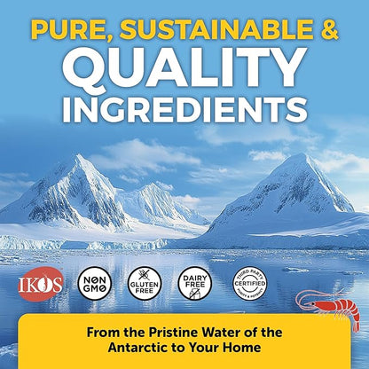 Viva Naturals Antarctic Krill Oil Omega 3 Supplements 1250 mg - DHA EPA Omega-3 & Astaxanthin Concentration for Joint Health, No Fish Burp - 60 Omega 3 Krill Oil Capsules