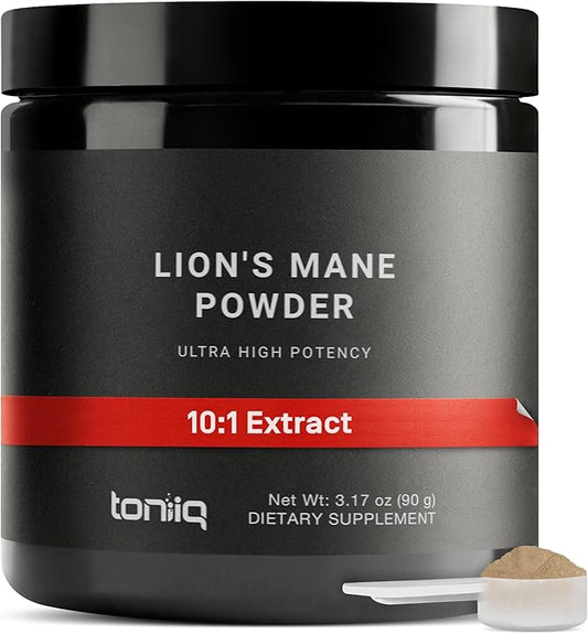 Lion’s Mane Powder - Ultra High Potency 10:1 Extract with 30% Polysaccharides - Highly Concentrated - Third-Party Lab Tested - 90g