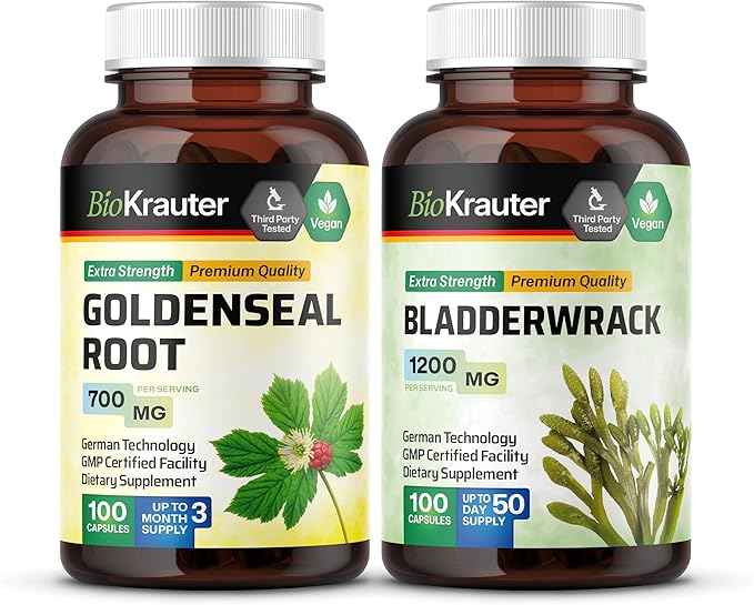 BIO KRAUTER Goldenseal 100 Capsules & Bladderwrack 100 Capsules