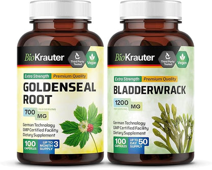 BIO KRAUTER Goldenseal 100 Capsules & Bladderwrack 100 Capsules