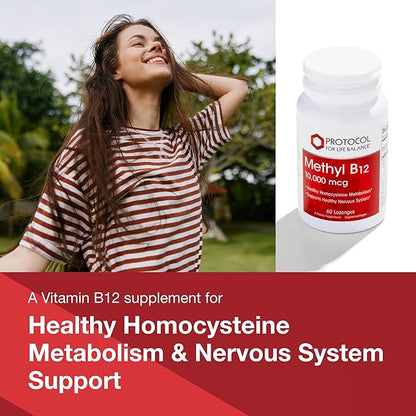 Protocol Methyl B12 10,000mcg - Vitamin B12 - Energy Support and Brain Supplement - 60 Lozenges