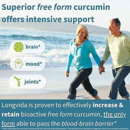 Igennus Longvida Lipidated Curcumin 500mg, Ultra Bioavailable & Sustained Action, 65x Higher Plasma Levels, Intensive Support, Free-Form Curcumin, Vegan, 30 Capsules