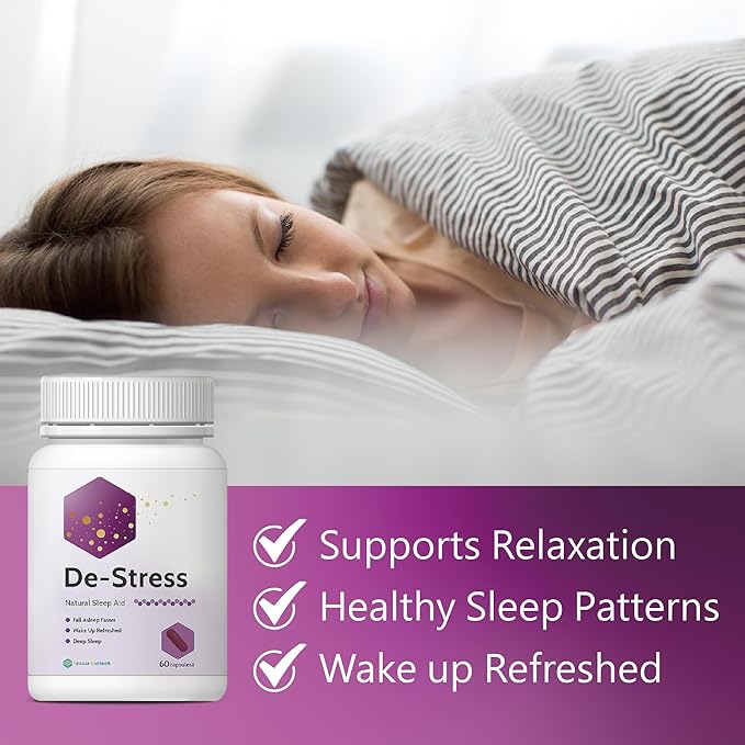 Natural Sleep & Mood Support for Adults | Melatonin-Free Calming Aid with Postbiotics, Tart Cherry & Collagen | Gut & Skin Health Supplement | 60 Capsules