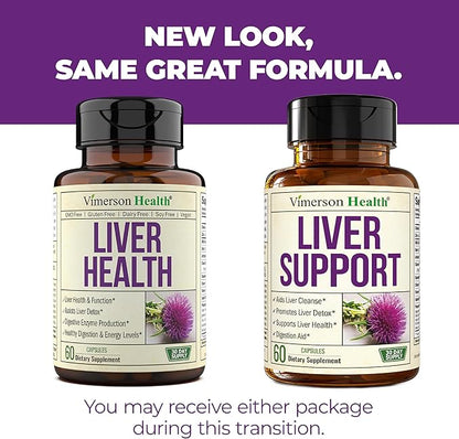 Liver Cleanse Detox & Repair Milk Thistle Supplement - Herbal Liver Support - Choline, Artichoke Extract & Chicory. Dandelion Root Supplement to Support Digestion & Promote Cellular Repair. 2 Pack