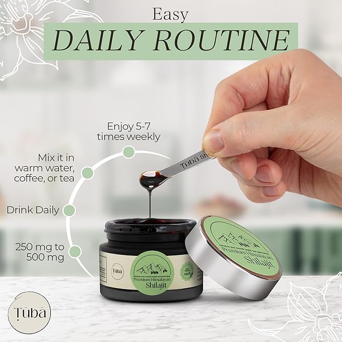 Tuba Pure Himalayan Shilajit Resin - 100% Pure Shilajit Resin for Increase Stamina, Mental Clarity, Cognitive Ability - 30 Gram Shilajit Pure Supplement Sourced from 17,000 Feet Above