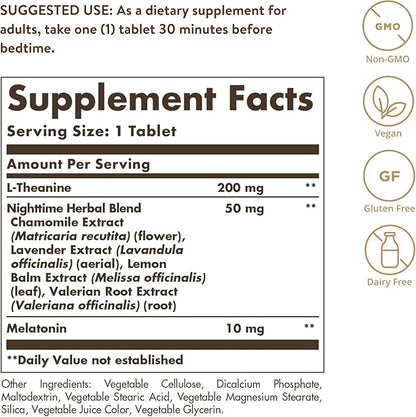 Solgar Triple Action Sleep, 60 Tri-Layer Tablets - Time-Release Melatonin & L-Theanine Plus Herbal Blend - Helps You Relax, Fall Asleep Fast & Stay Asleep Longer - Non-GMO, Gluten Free - 60 Servings