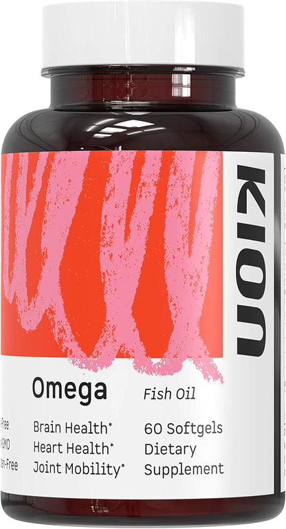 Kion Omega - Omega 3 Fatty Acid Supplements - DHA Supplements - Mini Fish Oil Softgels - Omega 3 DHA EPA Fish Oil Pills - Fish Oil 1,000 mg - 30 Servings