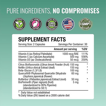 Approved Science® Respirasyl - Lung and Respiratory Support - with Quercefit, Vitamins A,C,D, BioPerine - 3 Month Supply - Made in The USA