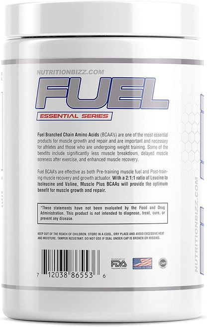Fuel 2:1:1 BCAA Powder, 5 Grams of BCAAs Amino Acids, Post Workout Recovery Drink for Muscle Building, Recovery, and Endurance, 30 Servings (Pineapple)