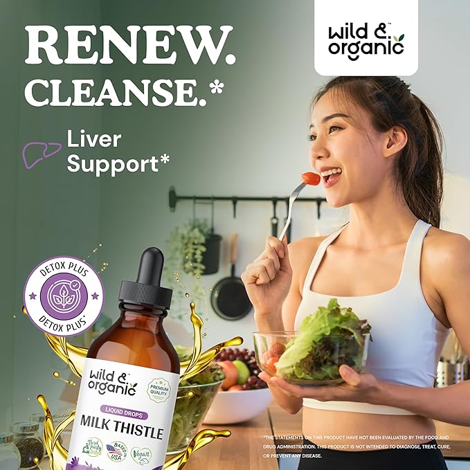 Wild & Organic Cleavers Tincture 4 fl oz & Milk Thistle Tincture 4 fl oz