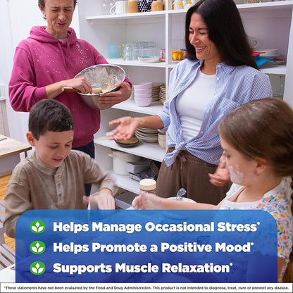 Natrol Mood + Stress Magnesium Citrate 330mg, Dietary Supplement for Mood and Occasional Stress Support, 60 Raspberry-Flavored Gummies, 15-Day Supply