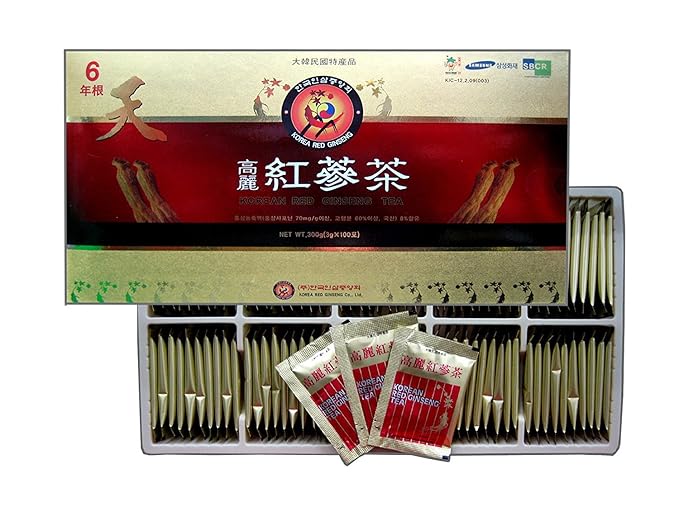 TG153 Korean Red Ginseng Instant Tea 3g x 100 Sachet,Coffee Alternative, Korean Red Ginseng root extract sweet tea