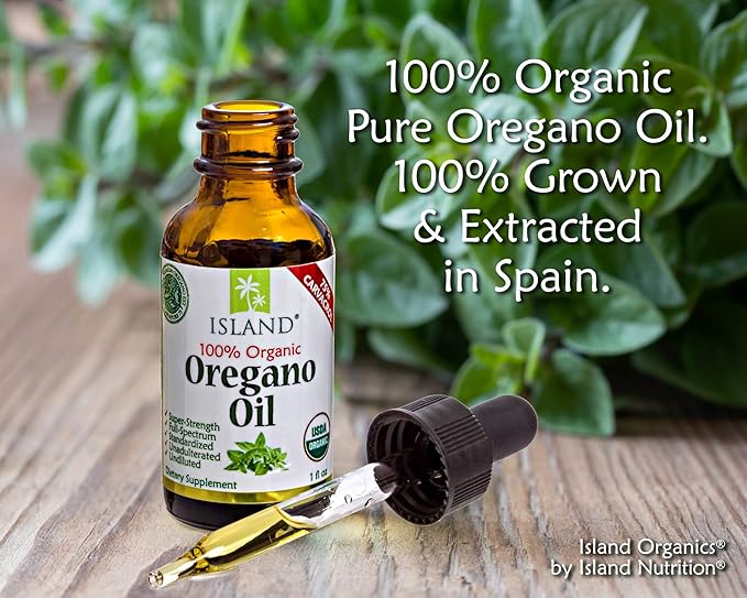 Oregano Oil Organic Liquid Drops - 100% Pure & Undiluted - USDA-Certified Organic (1 oz) 75% Carvacrol - Grown in Spain - Immune Support Supplement with Oil of Oregano.