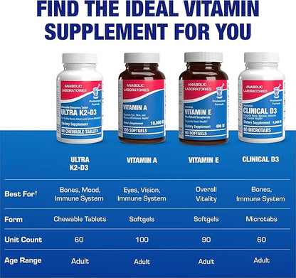 Chewable Vitamin D and K2 Supplement - Clinical D3 K2 2000IU for Bone Teeth Mood and Immune Support Plus Calcium Absorption - Vegetarian Vitamin D Chewable Cinnamon Flavor (60 Day Supply)