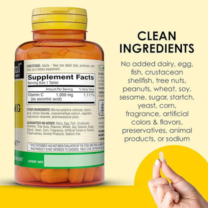 MASON NATURAL Vitamin C 1,000 mg, 100 Day Supply, Supports Healthy Immune System, Antioxidant and Essential Nutrient, 1 Pack
