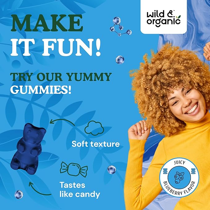 Wild & Organic L-Methylfolate 15mg Gummies - Mood & Brain Support - Folate 5-MTHF Supplement for Brain, Focus, Clarity - Folate Supplement w/Vitamin B9-60 Non-GMO L Methylfolate Gummies