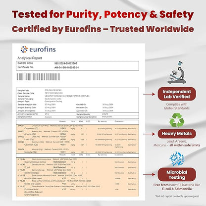 Organic Cayenne Pepper 9IN1 Complex with Cinnamon, Ginger, Turmeric for Overall Health, Immune System, Digestion Wellness (150 Count (Pack of 1))