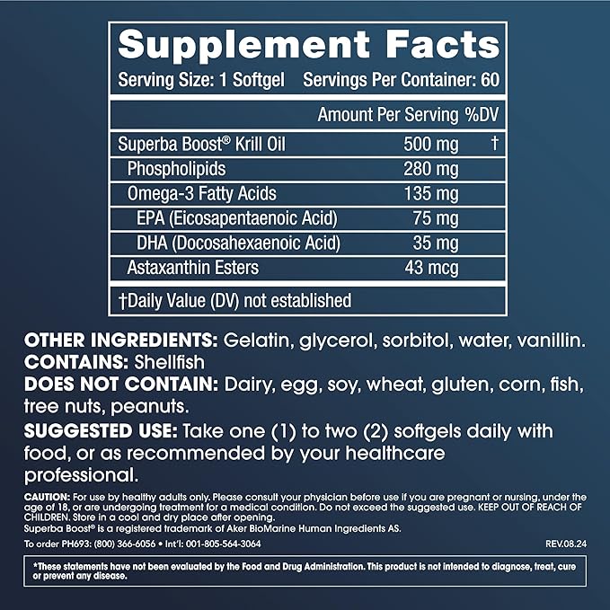 ProHealth Pure Krill Oil Omega-3 (500 mg, 60 softgels)