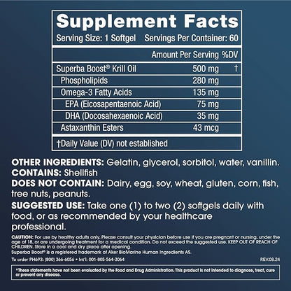 ProHealth Pure Krill Oil Omega-3 (500 mg, 60 softgels)