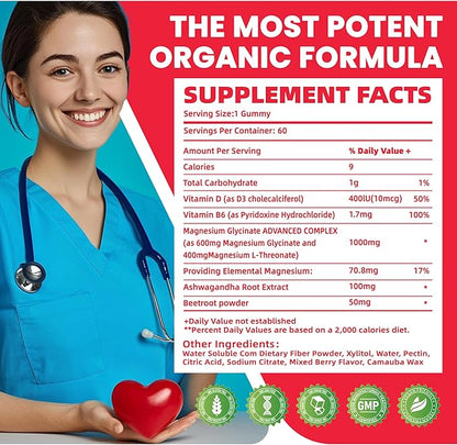 Ashwagandha Gummies & Vitamin D3 Gummy 120 Count - Organic Aswangdha Supplement for Improve Sleep, Stress Relief & Mood Calm(Mixed Berry,Vegan,Plant Based,Gluten-Free & Gelatin Free) Pack of 2
