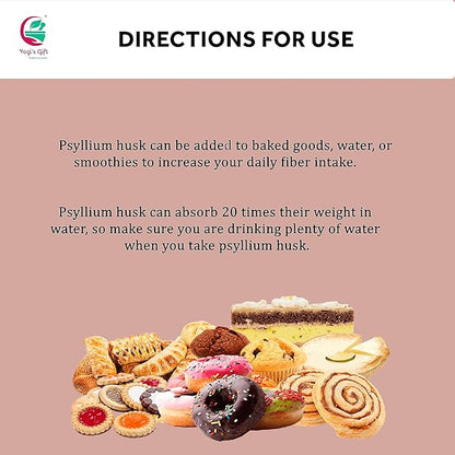 Psyllium Husk Powder 2 lb | 98% Purity | Premium Quality | Use for Baking, Cooking and Beverages | 100% Natural Fine Ground, Non GMO by Yogi's Gift®