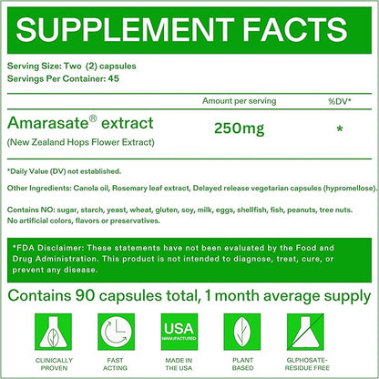 Calorie Control Supplement, 6X Natural GLP-1 Activator, 180 Count (2 Month Average Supply) Plant Based Dietary Amarasate GLP1 Supplement, Patented Formula, Manages Appetite, Hunger & Cravings