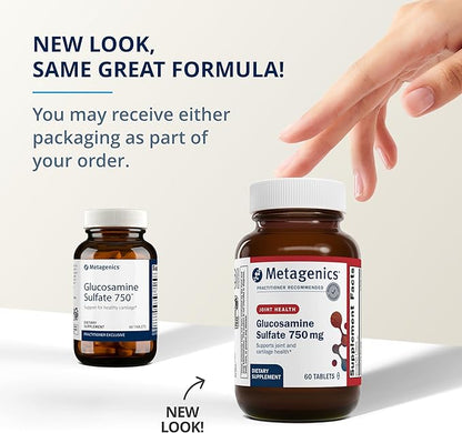 Metagenics Glucosamine Sulfate 750 mg - Joint Support, Mobility & Cartilage Supplement* - with VIT C - Support Joints* - Non-GMO & Gluten-Free - 60 Tablets