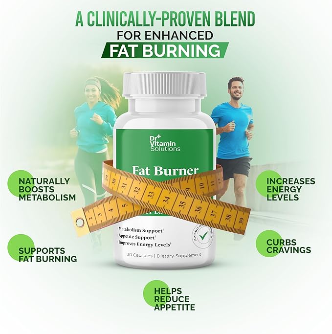 Dr. Vitamin Fat Burner & Appetite Control Weight Loss Supplements for Women & Men - Metabolism Booster w/ L-Carnitine, CLA, Chromium - Appetite Suppressant for Weight Loss - 30 Belly Fat Diet Pills