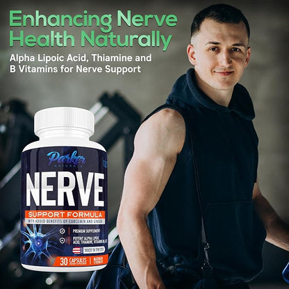 Alpha Lipoic Acid 600mg, Nerve Support Supplement Enriched with Thiamine, Curcumin, Ginger Root, and Vitamin B6, B12 All in One | Vegan Neuro Health Supplement, Lab Tested, 30 Capsules