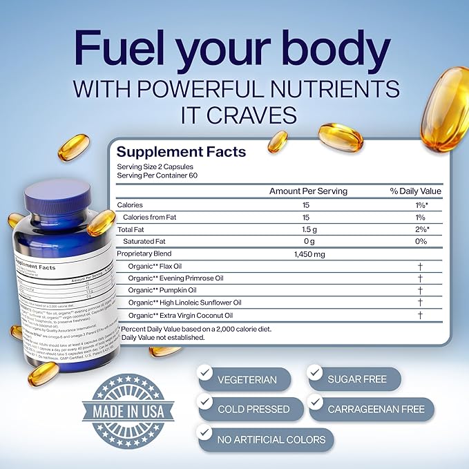 Fish Oil Omega 3 Supplements Alternative-YES Omega 3 & 6 Fatty Acid - Burpless, Plant Based - DHA, EPA, SDA - Cholesterol, Heart, Skin, Energy, Eyes, Immunity Support by YES (4 x 120 Gel caps)