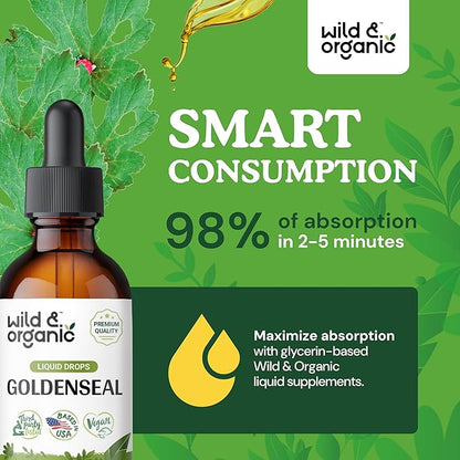 Wild & Organic Goldenseal Tincture 2 fl oz & Cats Claw Tincture 4 fl oz