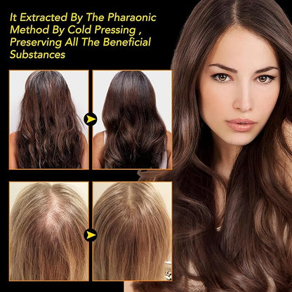 Black Seed Oil Organic Cold Pressed, 100% Pure and Natural Liquid, Enriched with High TQ & Dynamic Harmony of Omegas 3 6 9, Hair Growth, Skin Cares, Nourishes and Hydrates Hair