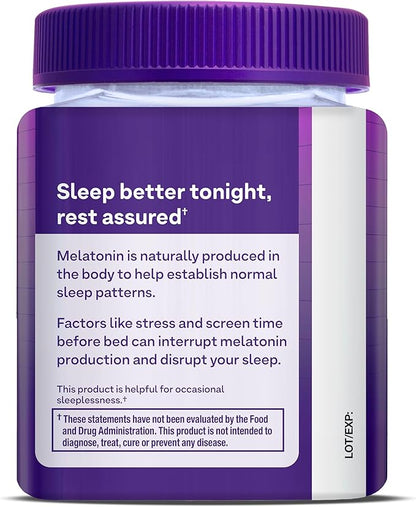 Natrol Melatonin Gummies, Sleep Support for Adults, 3 mg Melatonin Supplement for Sleeping, 70 Strawberry-Flavored Gummies, Up to a 70 Day Supply
