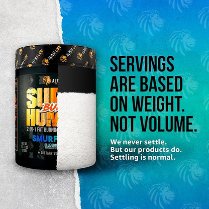 ALPHA LION Superhuman Burn 2-in-1 Metabolism Booster Pre Workout, Weight Loss Supplement, Appetite Suppressant, Fat Loss Support, Energy & Focus Powder (21 Servings, Blue Gummy Bear Flavor)