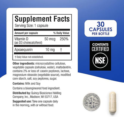 Prevagen Regular Strength 10mg, 30 Capsules with Apoaequorin & Vitamin D & Prevagen 7-Day Pill Minder