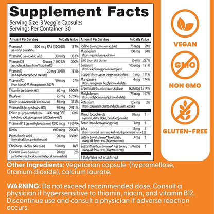 Doctors Best Multi-Vitamin Mineral Complex, Comprehensive Health Support, Non-GMO, Gluten Free, Vegan 90 Veggie Capsules