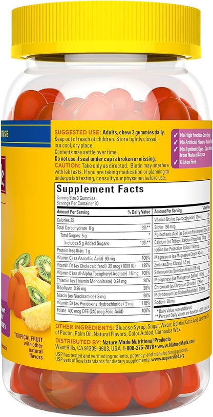 Nature Made Advanced Multivitamin Gummies for Her with Magnesium Citrate, Calcium & All 8 B Vitamins, Multivitamin for Women, 90 Gummies, 30 Day Supply