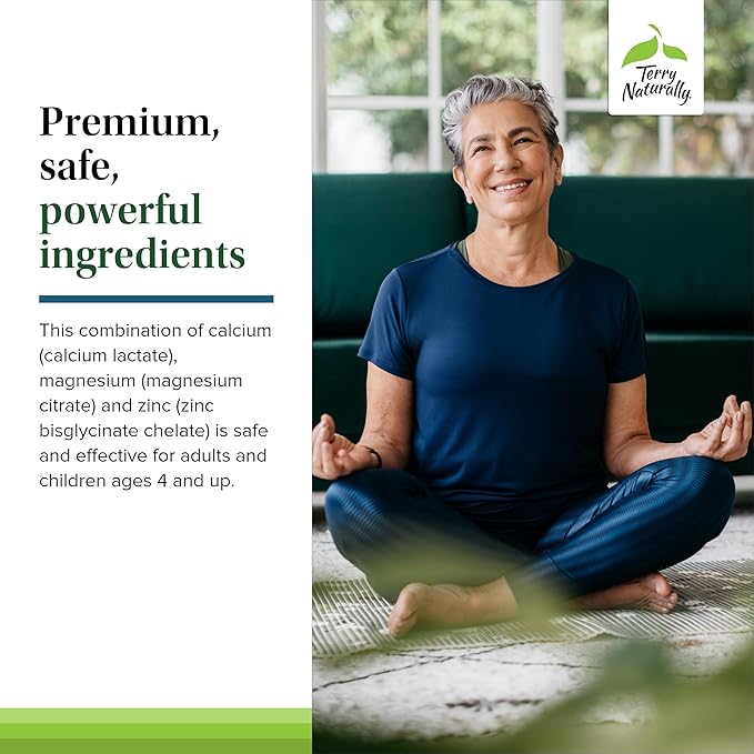 Terry Naturally Muscle Relax - Supplement to Support Nervous System, Muscle Relaxation & Sleep - Muscle Relaxant Supplement with Calcium, Magnesium & ZInc - Respiratory Health Aid - 60 Capsules