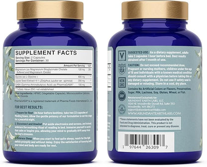 Natural Sleep Aid for Adults Minding Down Sleep Support Supplement Max Strength Deep Sleep Supplement Without Melatonin to Calm & Restore The Sleeping Cycle + Magnesium, GABA 60ct