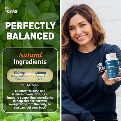 Dr. Tobias Adult Multivamin & Oregano and Caprylic Acid Supports Energy, Immune & Intestinal Health, Gut Flora Balance Complex, 42 Fruits & Vegetables with Probiotics & Herbs for Men & Women