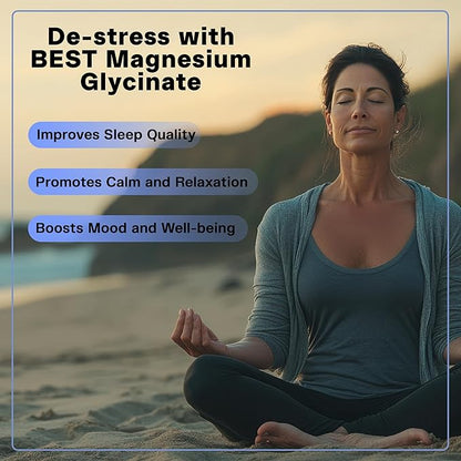 Best Magnesium Glycinate Capsules 175mg | Support for Stress Relief, Sleep, Heart Health, Nervous System and Muscles | Magnesium Supplement to Support Sleep | Vegan | 30 Day Supply - 30 Count