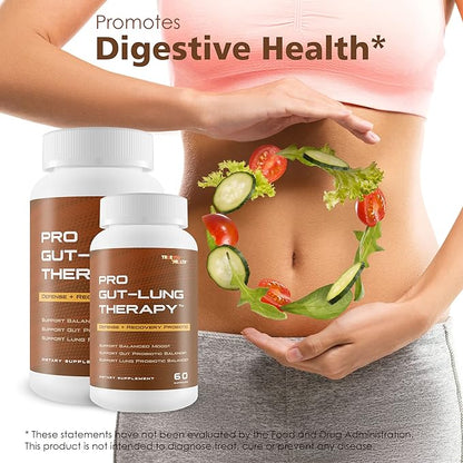 Pro Gut-Lung Therapy - Probiotic Mood Support - Defense + Recovery Probiotic - Support Balanced Mood - Support Gut Probiotic Balance - Support Lung Probiotic Balance - Overall Health Support